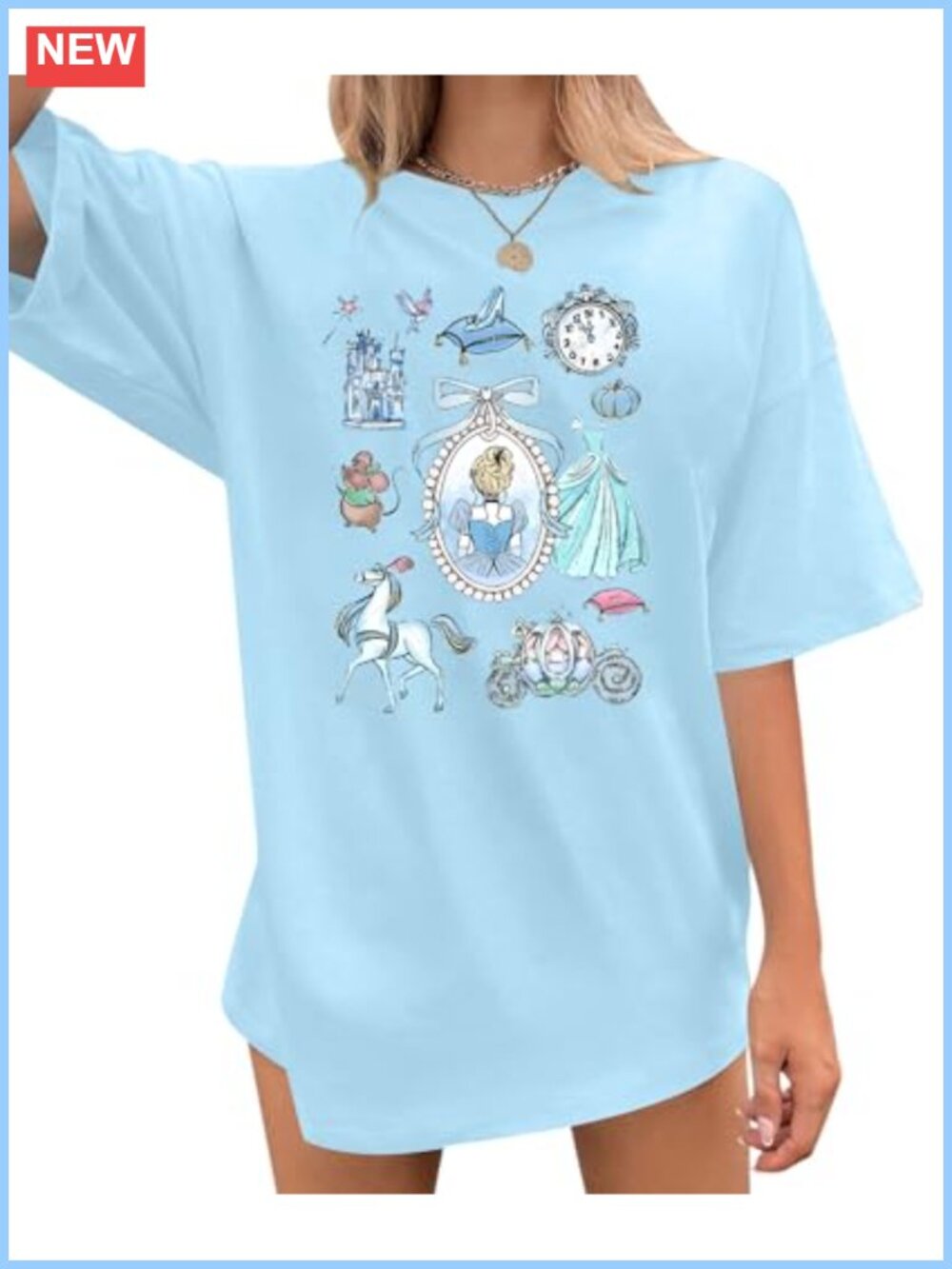 Oversized Magic Shirt Women Crew Neck Short Sleeve Cotton Blend Tunic Birthday